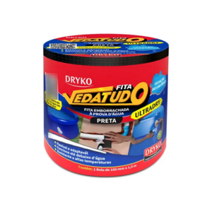 FITA MULTIUSO EMBORRACHADA 10CM PRETA VEDATUDO