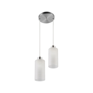 PENDENTE VIDRO BLUMENAU BRANCO CROMADO