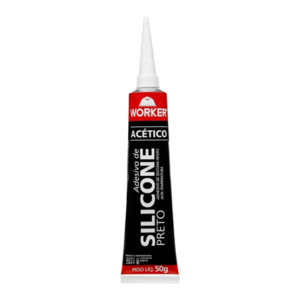 SILICONE ACETICO ALTA TEMP PRETO 50G WORKER